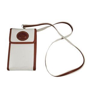 VTG Dooney & Bourke All Weather Leather Crossbody Bag Ivory Tan Brown
